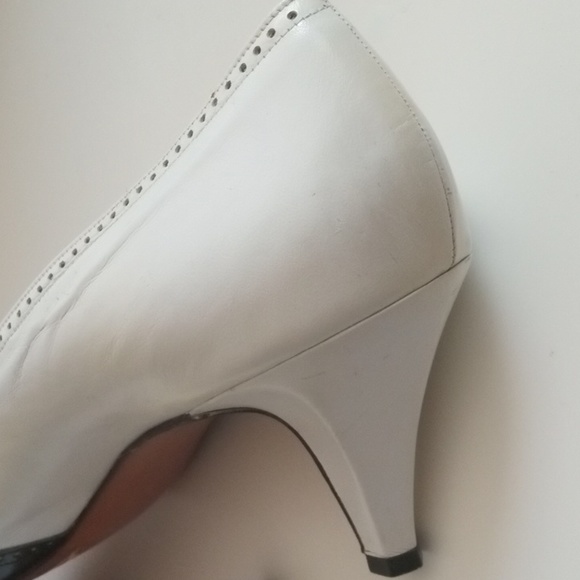 👠🇨🇭 Bally Leather Heels | Made in Switzerland | Black & White | Size 10 - Picture 11 of 15